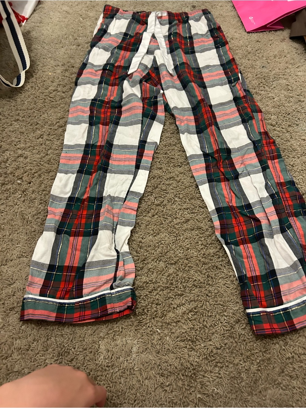 Plaid Pajama Pants in Red, Green, White